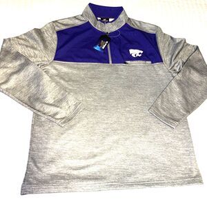 Kansas State University Wildcats Colosseum Purple/Gray 1/4 Zip Pullover Large